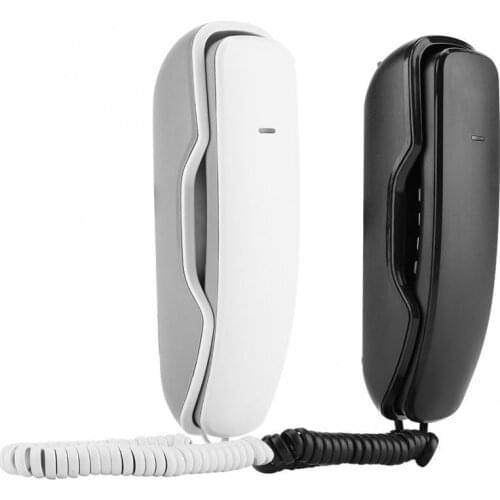 Fixed Landline Smart Telephone Portable Mini Phone Wall Telephone Hanging Telephone 2 in 1 Push Button Phone for Home