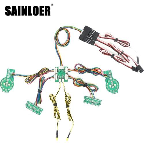 SAINLOER LED Light System Front & Rear Lamp Group for 1/10 1:10 RC Car Traxxas TRX4 Ford Bronco Front and Back Headlights