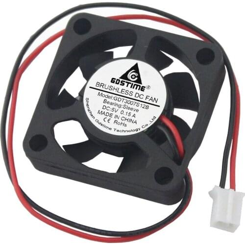 500 pcs Gdstime NEW 3007 30MM 3CM 30mm x 7mm DC 5V 2pin Laptop 3D Printer fan Cooling fan high speed miniature quiet Cooler Fan
