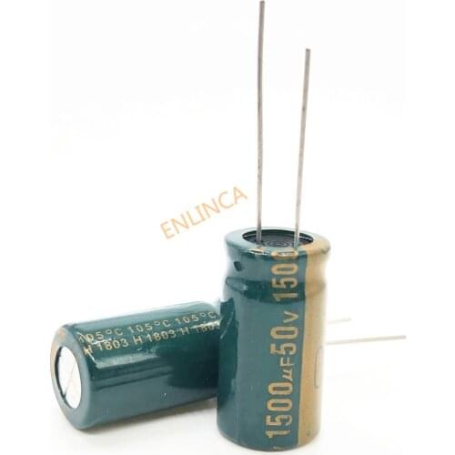 20pcs 50V 1500UF 13*25MM high frequency low impedance aluminum electrolytic capacitor 1500uf 50V 20