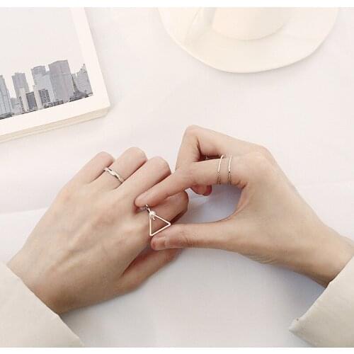 Fashion Simple Urban Style Irregular Pearl Ring Set 4Pcs Adjustable Open Finger Rings Womens Jewelry Accessories Gift