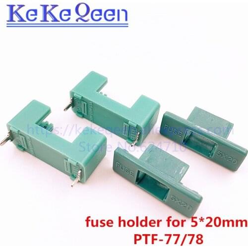 100pcs/lot FREE SHIPPING PTF-77 5*20mm 22mm Pitch 15mm Pitch Green Fuse Holder with Cover PTF-77/78