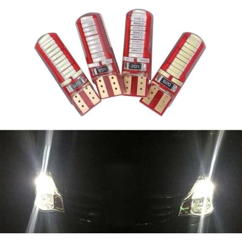 20Pcs White T10 W5W 4014 24SMD LED Canbus Error Free Car Bulbs For 168 192 194 2825 Clearance Lamps License Plate Lights 12V