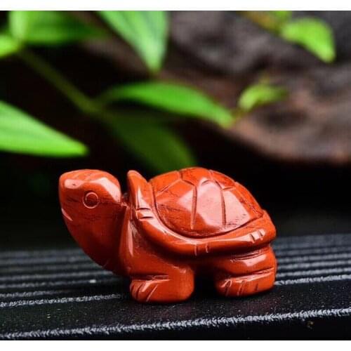 Healing minerals hand carved Turtle Natural Red jasper stone crystal tortoise for gift Small Decoration