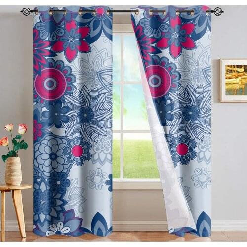 DARMIAN Creative Mandala Flower Pattern Blackout Grommet Curatain Living Room Decor Full Shading Thermal Insulated Drape Panel