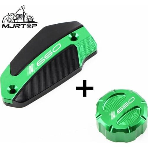 For Kawasaki Z 650 z650 2017-2021 Motorcycle CNC Aluminum Front & Rear Brake Fluid Reservoir Cap Cylinder Cover Z650 With LOGO