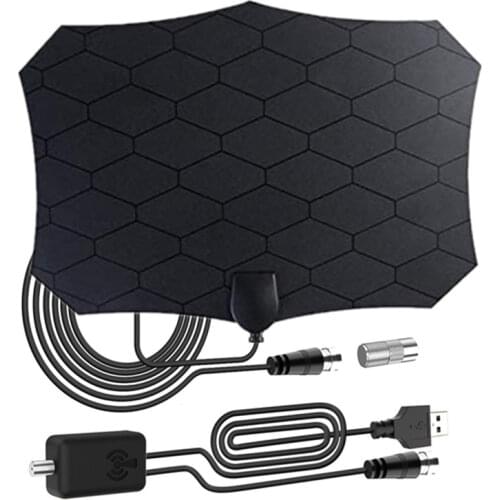 Qiyuntong 4K 25DB High Gain HD TV DTV Box Digital TV Antenna EU Plug 50 Miles Booster Active Indoor Aerial HD Flat Design