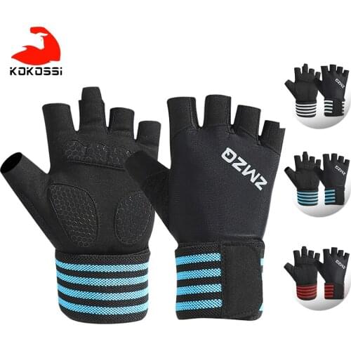 KoKossi Weightlifting Gloves Half-finger Breathable Anti-slip Training Cycling Fishing Fitness Protect Gloves Extended Bracers