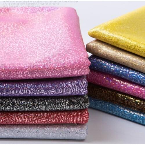 Colorful Shiny Laser Polyester Fabric for Background Dolls Dress Decor Txtile 100x150cm