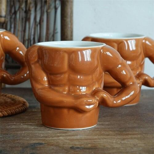 Creative Personality Ceramic Mug Funny Fun Macho Muscle Water Glass Beer Mug Bar Mug