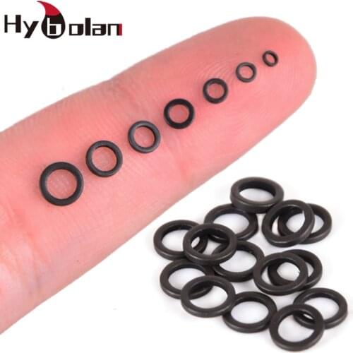 HYBOLAN Carp Fishing 50pcs Round Connector Rig Ring fishing tackle accessories 2mm-5.3mm Quick change Matt Black Round O rings