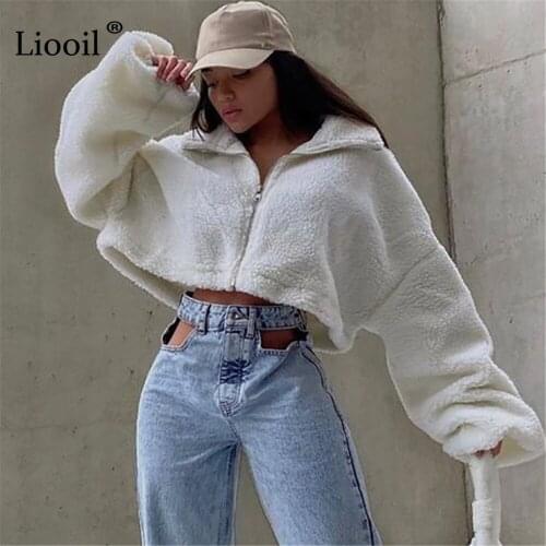 Женские белые куртки Liooil China At AliExpress