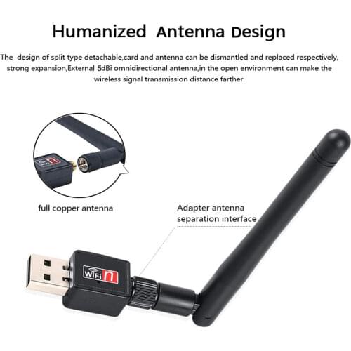 Mini USB Adapter Wi-Fi Chipset MT7601 /RTL8188 For PC USB2.0 Antenna 2dB Ethernet WiFi Dongle 2.4G Network Card Wi Fi Receiver