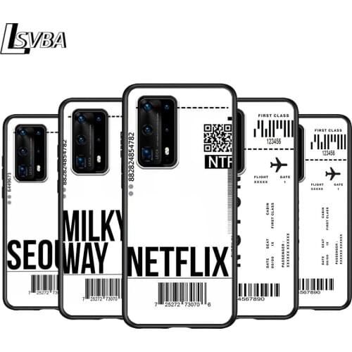 Fashion Travel Air Ticket For Huawei P Smasrt 2018 2019 2020 2021 Smart S/Z Smart Plus Smart Pro Black Soft Cover Phone Case