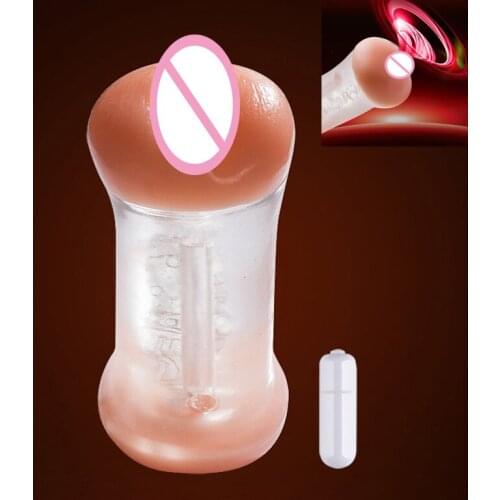 Male Masturbation Cup Vibrating Aircraft Cup Realistic Artificial Vagina Anal Sex Man Masturbator Cup Adult Sex Toys For Man Gay