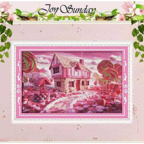 Fairy Tale House Patterns Counted Cross Stitch 11 14CT Cross Stitch Set Wholesale Scenery Cross-stitch Kit Embroidery Needlework