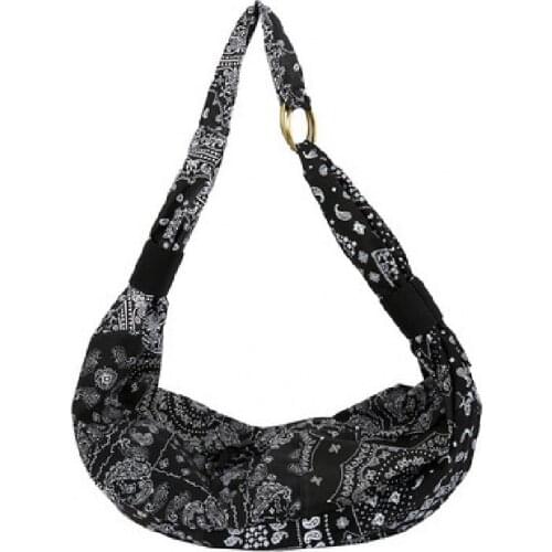 GZM Shoulder Bags Men Women Street Style Print Chest Bag Hip-hop Style Large Capacity Canvas Retro Stitching Dumpling-shaped Bag