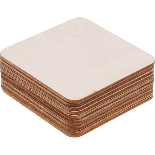 Natural Square MDF Unfinished Wood Pieces Blank Plaque DIY Crafts Pyrography