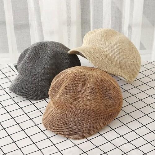 New Womens Mens Unisex Beret Hat Baker Newsboy Visor Cap Ivy Cabbie Straw Sun Protection Beach Ladies Fashion Breathable