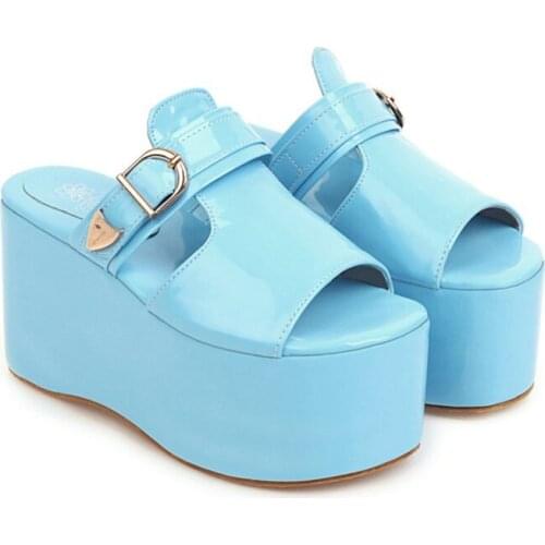 Extremely Luxurious Stiletto High Heels Wedges Muffin Shoes with Thick Soles Flip Flops Summer Sandals Womens Shoes