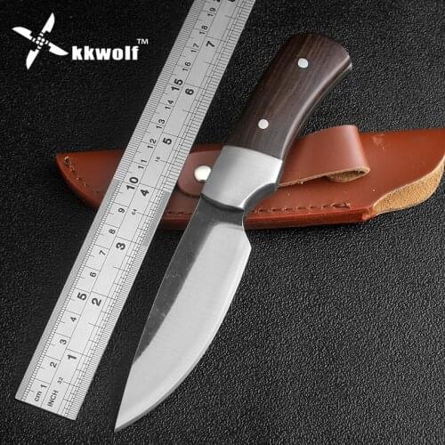 High-carbon steel hunting knife handmade forged fixed blade knife Outdoor camping Survival Tactical Knife Ebony handle EDC tool