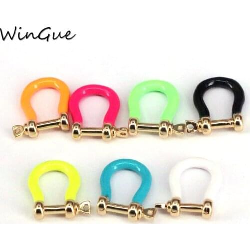 Wholesale DIY Enamel Carabiner Screw Lock Clasp Accessory For Handmade Mesh Chains Pendant Jewelry Making