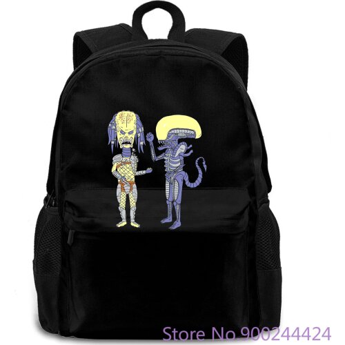 Alien Vs Predator X Beavis and Butthead Hunter and Xenomorph Black Cheap Sale for Boys women men backpack laptop travel