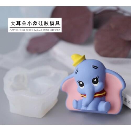 Big ear small elephant silicone mold Soap Mold Car aromatherapy air outlet clamp mold Gypsum DIY material mold