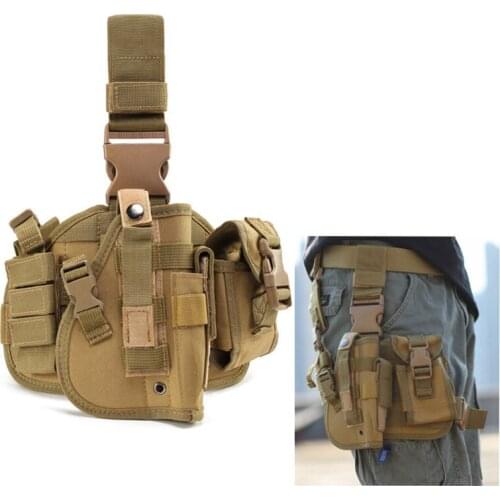 Tactical Leg Gun Holster Outdoor Army Multi-function Camouflage Bag Tied Leg Pistol Protective Cover Phone Pocket Hunting Gear