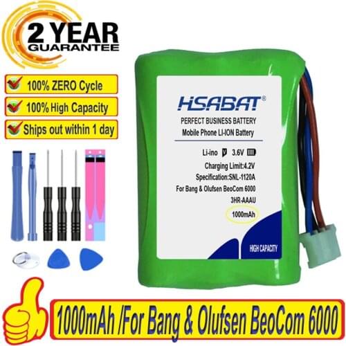 Top Brand 100% New 1000mAh Battery for Bang & Olufsen BeoCom 6000 Telephone New Li-Ion 3HR-AAAU 70AAAH3BMXZ T373 Batteries