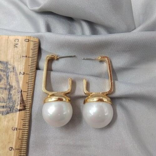 Jewelry earrings individual temperament retro versatile fashion silver needle multicolored Pearl Earrings female d83