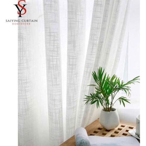 White Linen Tulle Window Treatments Curtain For Living Room Sheer Voile Curtain For Bedroom The Kitchen Drape Blinds Ready Made