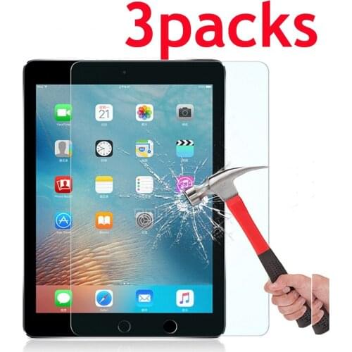 3packs tempered glass screen protector for Ipad 2 3 4 air 1 2 pro 7.9 9.7 10.2 7th 8th generation 10.5 2018 2019 mini 5 for ipad