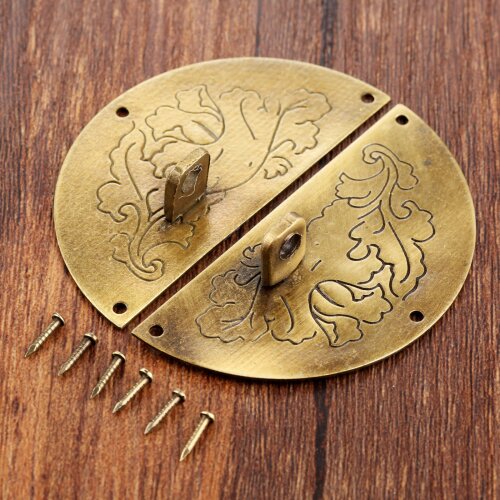 60mm Metal Cabinet Dresser Drawer Pull Knobs Clasp Antique Bronze Round Ring Furniture Door Pull Handle for Jewelry Wooden Box