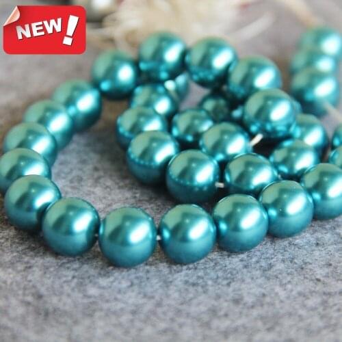2021 New For Necklace&Bracelet 12mm Sky Blue Shell Pearl Beads DIY Gifts For Women Girl Loose Beads Jewelry Making Design 16inch