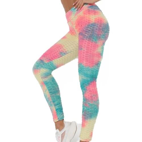 Womens Ink Yoga Tie-dye Leggings Pants Slim And Hip Lifting Exercise Bottom Pants Fashion Long Leggings Pantalones Mujer #PY