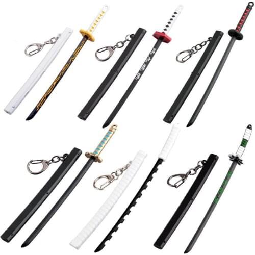 1pc Cool Japan Anime Demon Slayer Sword Keychain Cartoon Kamado Tanjirou Blade of Ghost Weapons Props Figure Toys Kids Boy Gift