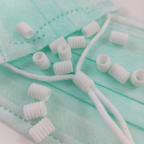 200pcs Adjustable Silicone Mask Non-slip Buckles Holder DIY Mask Lanyard Elastic Band Stop Drawstring Accessories Cord Locks