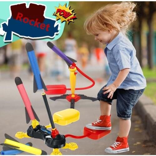 2020 Outdoor Sports Toys Rocket Launcher Adjustable Foot For Children Compressed Air Rocket Launcher Family Games