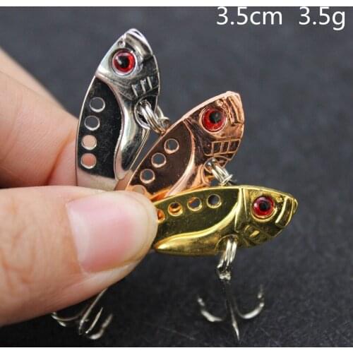3pcs Metal Lure VIB 3.5cm 3.5g Vibrations Spoon Lures Fishing Lure bait Bass Lure bait artificial bait cicada Hard Baits
