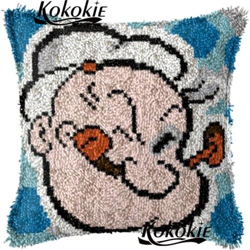 Handmade 3d carpet cross stitch kit printed car rug set embroidery yarn handicraft Crocheting Rug yarn Latch hook pillow