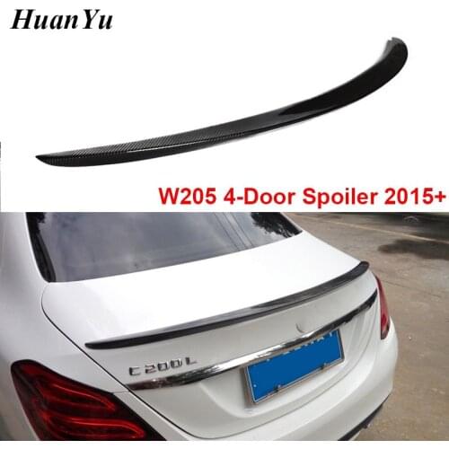 4Door W205 Carbon Fiber Trunk Rear Spoiler for Mercedes-benz W205 4-Door Lips Wings C class 2015+ Car Styling Back Bumper Boot