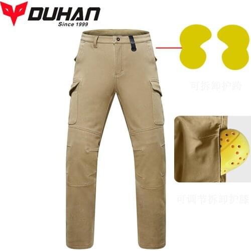 Slim fit Autumn Men Motorcycle Pants & CE Knee elastic fabrics DUHAN Motocross Down thickening Trousers M L XL XXL XXXL