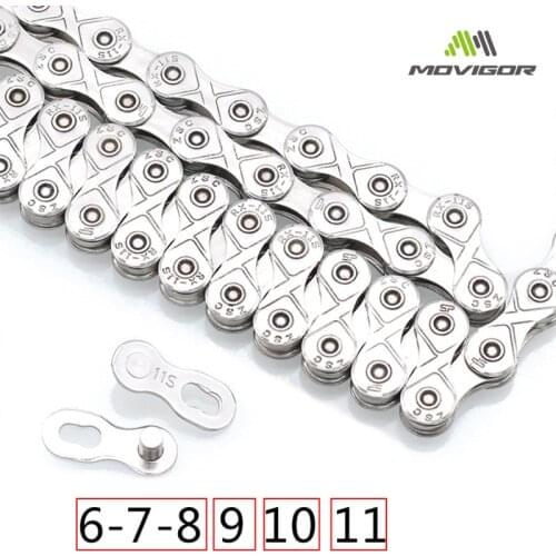 Movigor Bike Chains 1 6 7 8 9 10 11 Speed MTB Road Bike Chains 116L Ultralight Steel Bicycle Chain For Shimano/SRAM Cycling Part