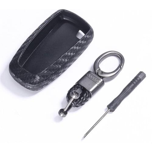 Carbon Fiber Car Key Cover For Ford Fusion Mondeo Mustang Explorer Edge EcoSport For Lincoln Mondeo MKC MKZ MKX Key Case For Car