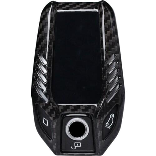 Black Carbon fiber LCD Car Key shell cover For BMW G30 G38 G11 G12 X3 GT