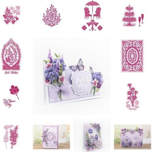 Flower Balloon Stool Cake Metal Cutting Dies Scrapbook Diary Decoration Stencil Embossing Template DIY Greeting Card Handmade