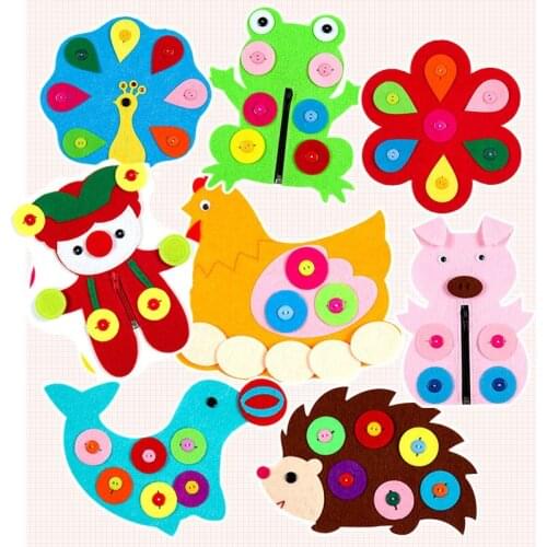 Kids Early Educational Montessori Toys Baby Learning Zipper Button Color Shape Kindergarten Manual Teaching Life Skills Training