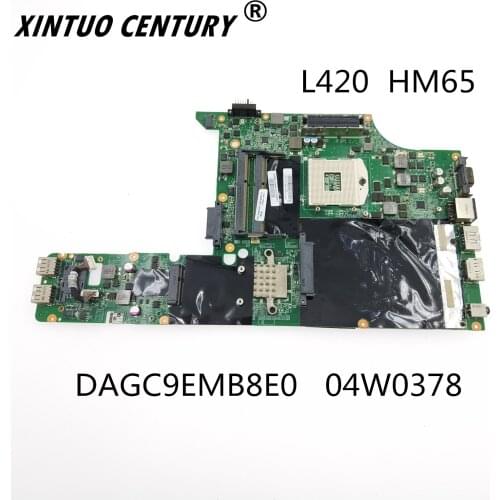 For Lenovo thinkpad L420 HM65 computador portátil mainboard DAGC9EMB8E0 04w0378 DDR3 placa-mãe 100% test