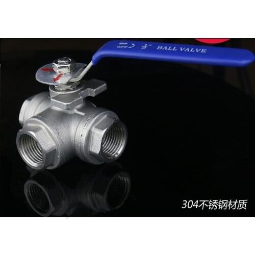 DN15 3 way ball valve stainless steel 1/2" valves for water gas oil